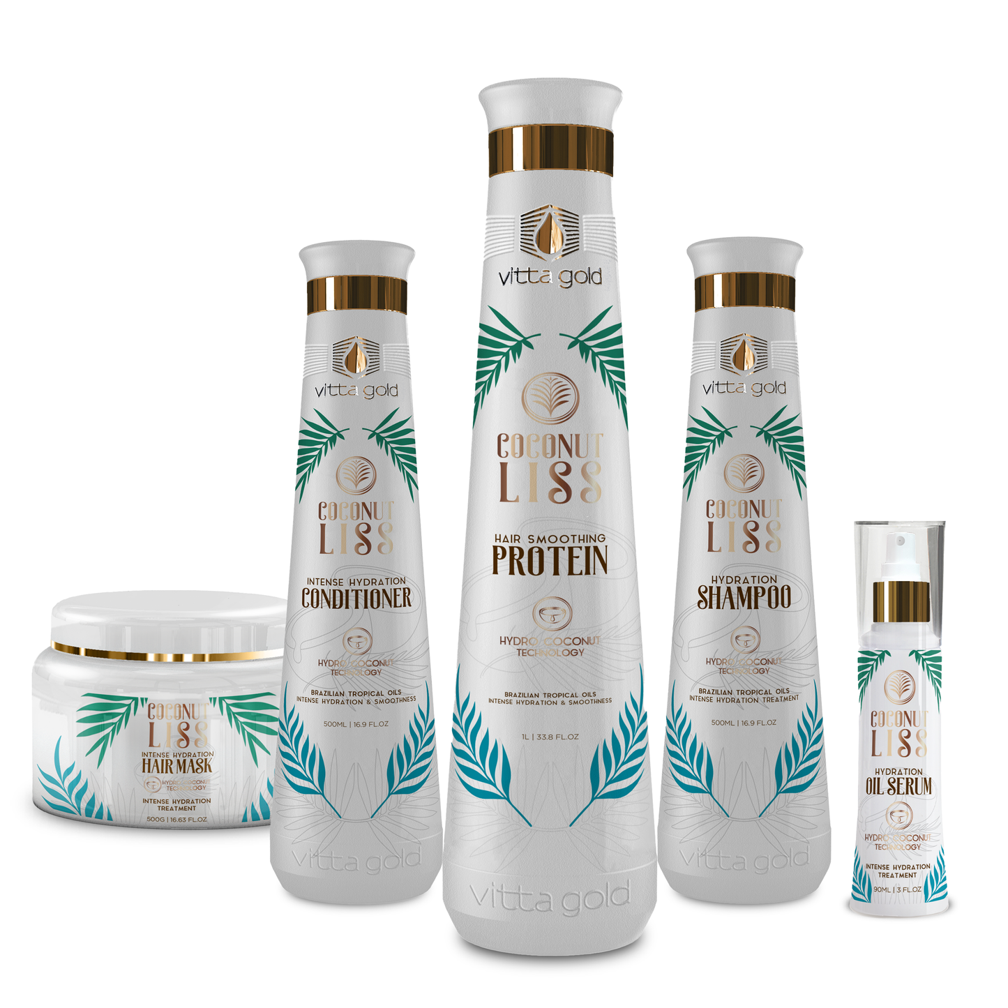 Kit 5 piezas Coconut Liss con PROTEINA 33 oz