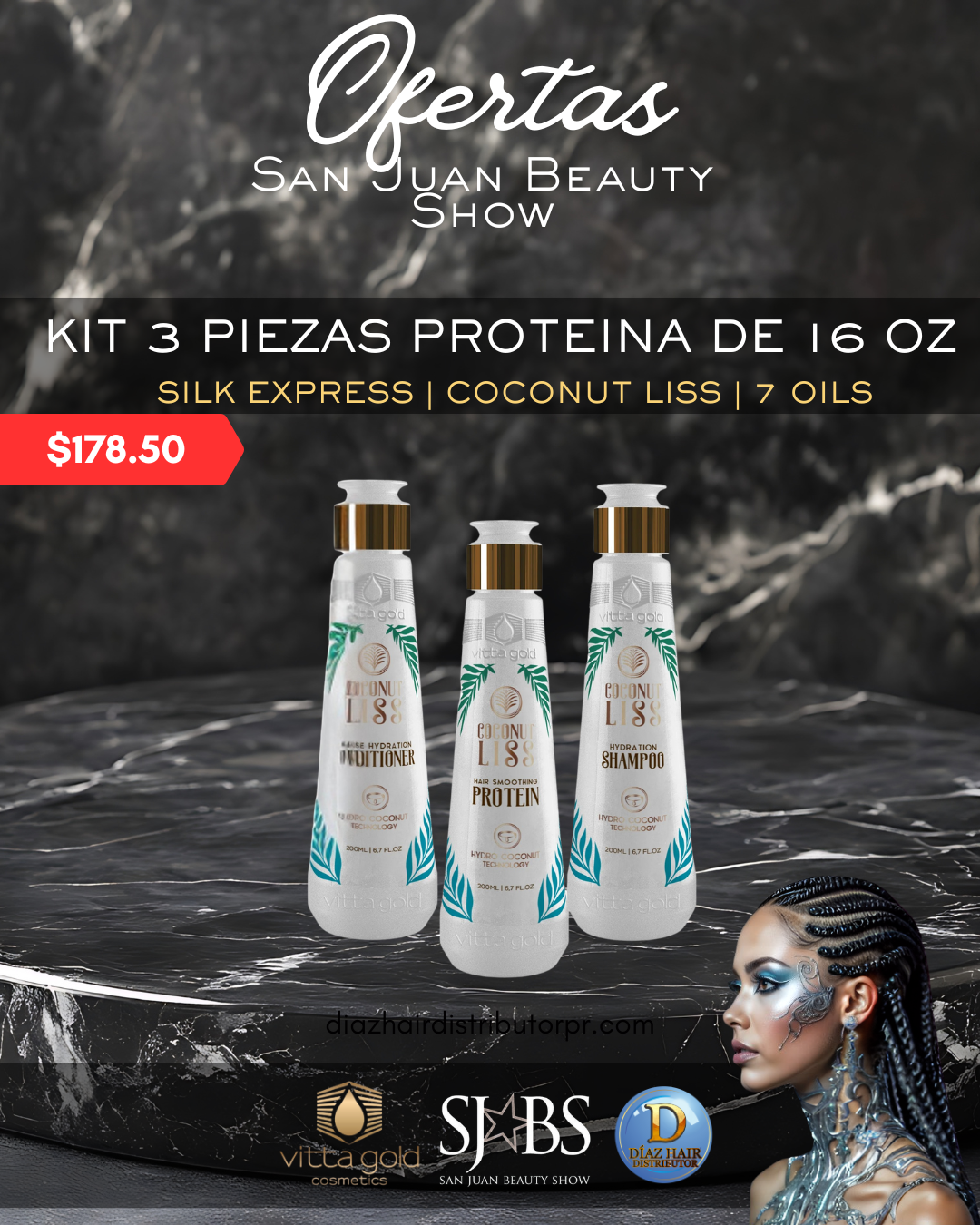 Oferta Kit 3 piezas con proteina de 16 oz. (SJBS)