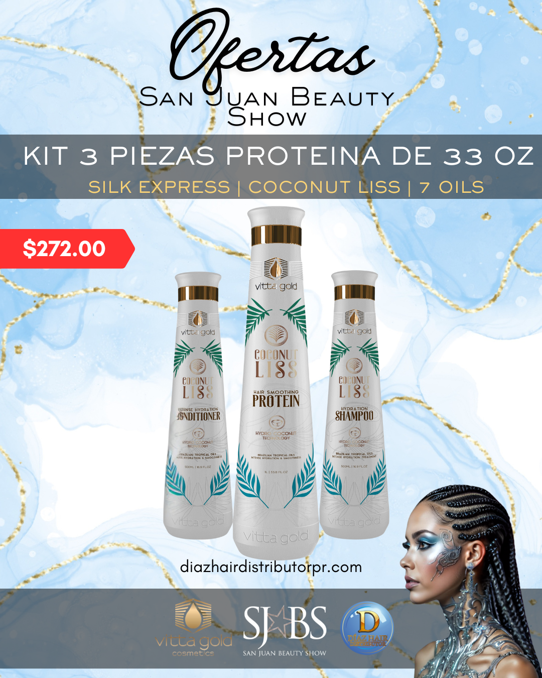 Oferta Kit 3 piezas con proteina de 33 oz. (SJBS)