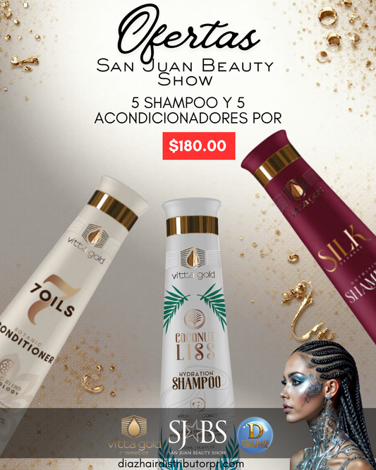 Oferta 5 shampoo y 5 acondicionadores (SJBS)