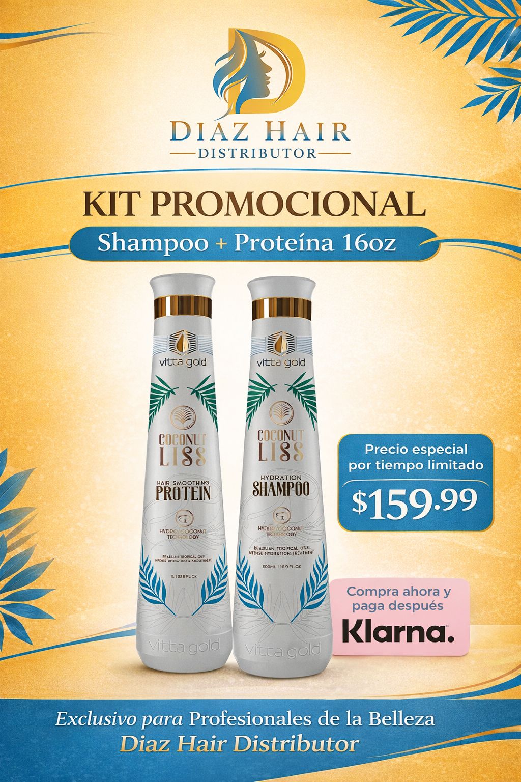 Kit Profesional shampoo+proteina 16oz.