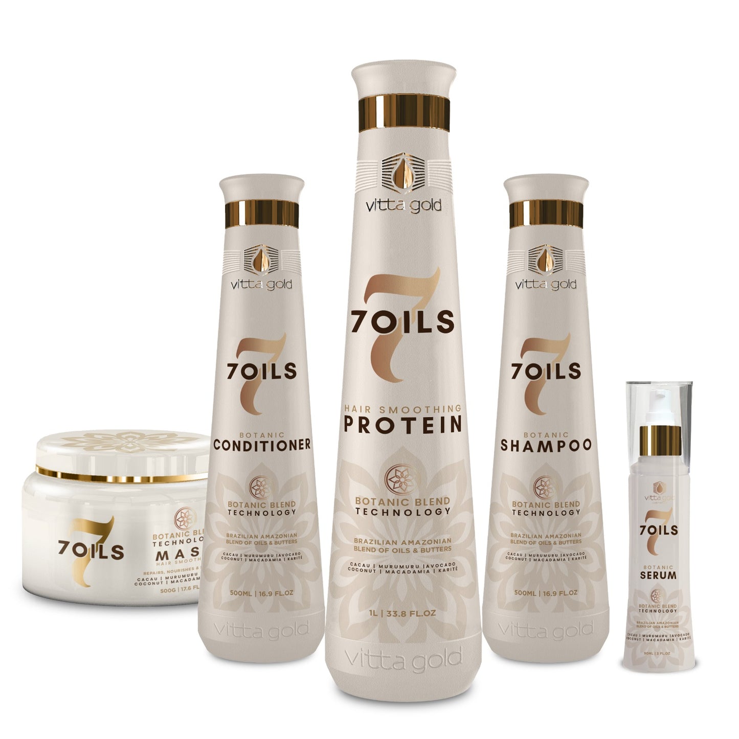 Kit de 5 piezas  7 Oils con PROTEINA 33 oz